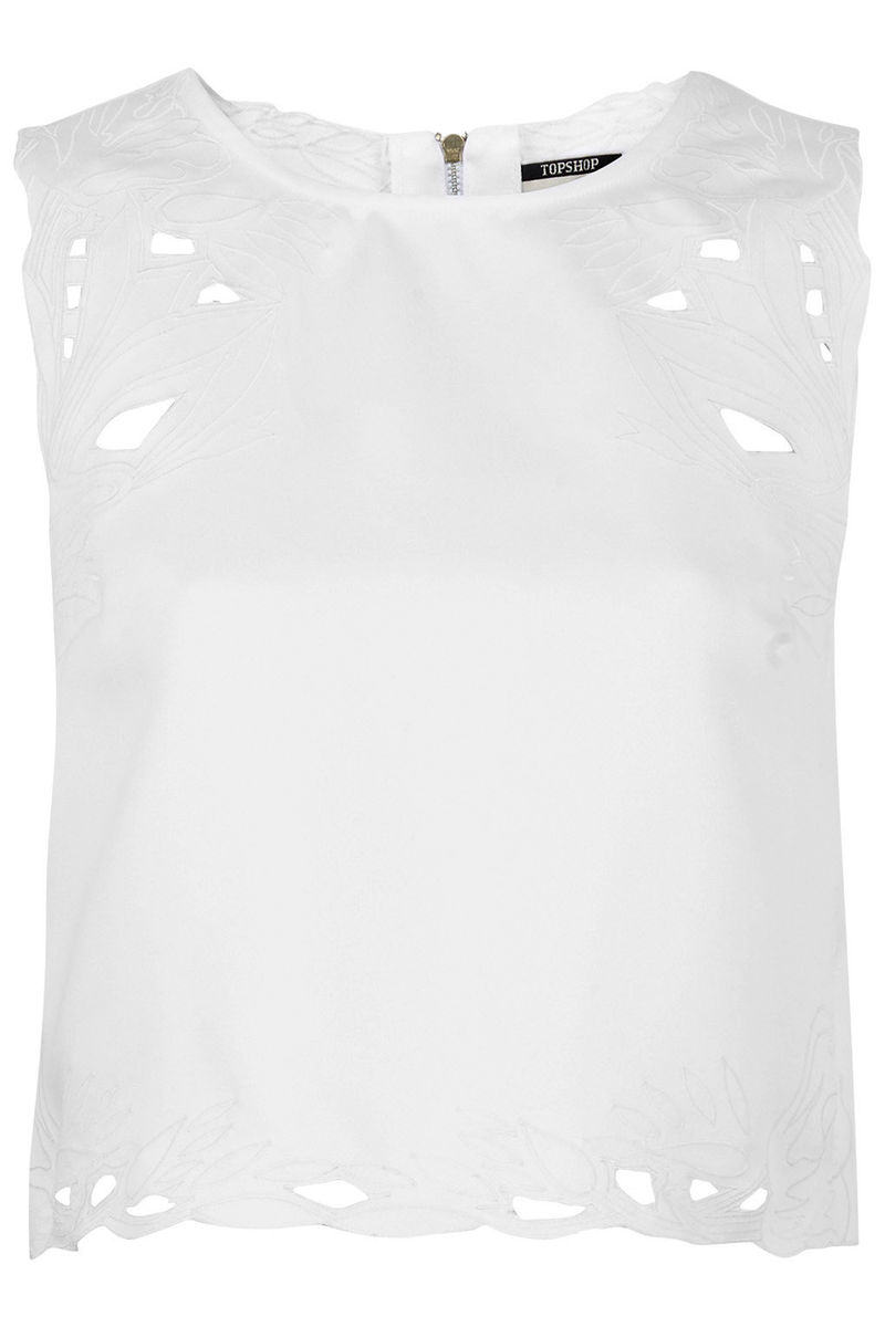 Cut-Out Flower Shell Top, $24 (was $84) So delicate.